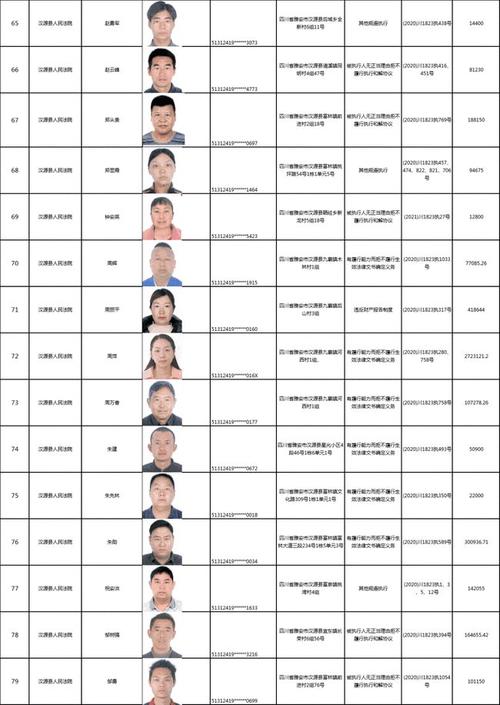 雅安中院曝光一批失信人员名单