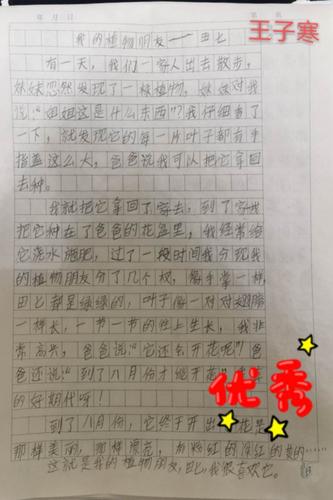 2班第三周优秀作文展"我的植物朋友