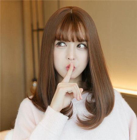 内扣梨花头发型图片亚麻棕冷灰薄藤