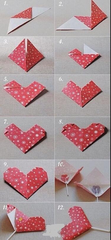 正方形爱心折纸