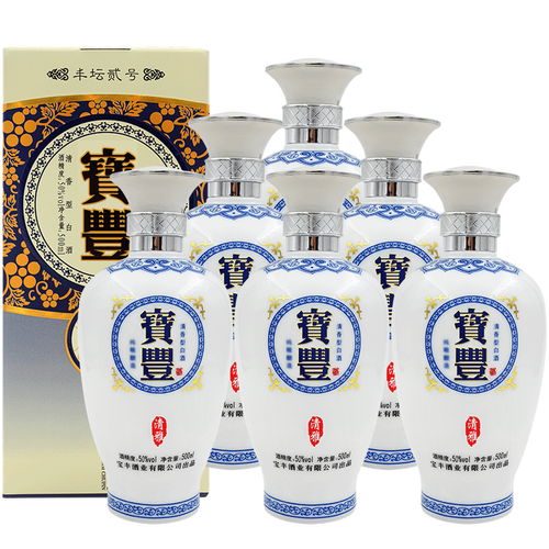 宝丰酒中华老字号 50度清香型白酒丰坛贰号500ml*6瓶 固态发酵粮食酒