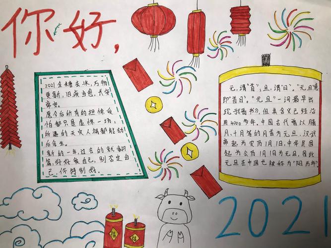 【迎新年】达旗一中高二年级"你好!2021"优秀手抄报展