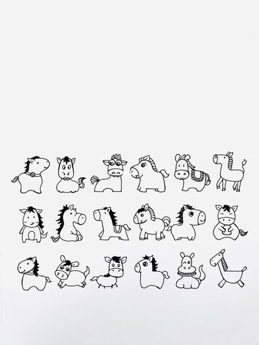 【简笔画】小马98_简笔画_插画_走珠_手帐_绘画_画个简笔画_文化