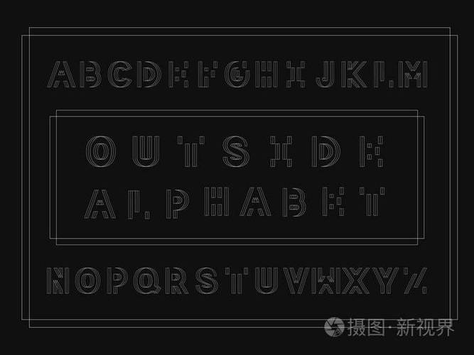 外部粗体字体.矢量字母表