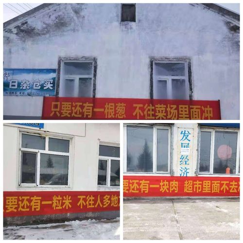 看这满街的标语 横幅  兄弟姐妹们共同努力吧