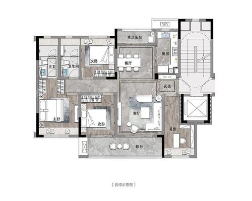 贵阳贵阳龙湖揽境4室2厅2卫户型图-贵阳楼盘网