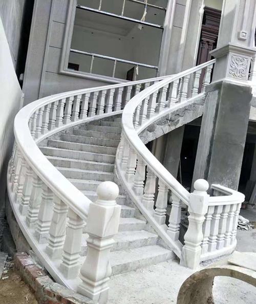广西白大理石栏杆 高光异形花瓶柱阳台楼梯扶手石柱子