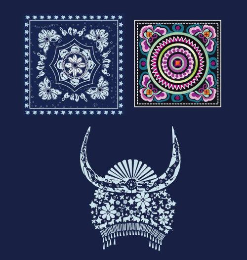 苗族扎染刺绣的图腾