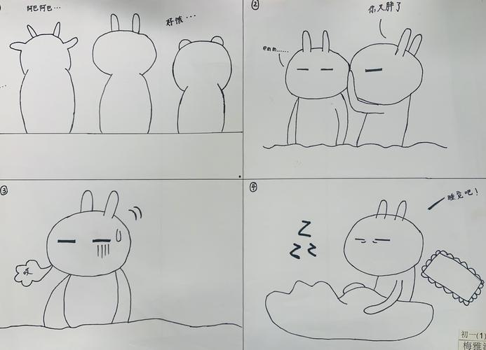 云大附中西林分校初一年级"我是冠军"美术月活动——四格漫画