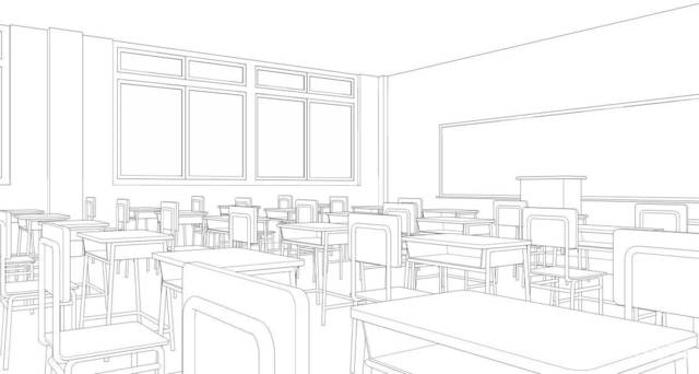【绘画参考】教室的多种角度,日系校园风必备素材(干货)