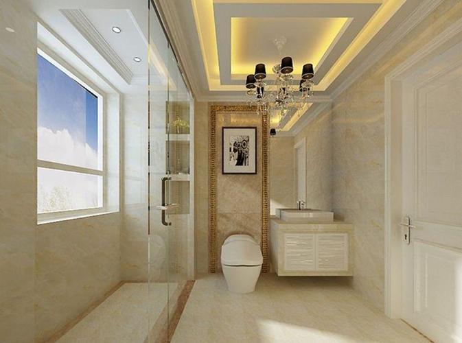 简欧风格三居室卫生间吊顶装修效果图