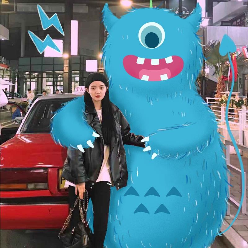 ipad手绘毛毛怪兽,漂亮mm看过来