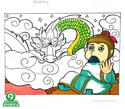 叶公好龙卡通画