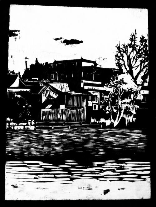 风景_木版_版画_宝甄网