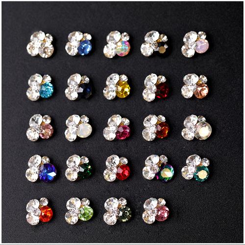 美甲钻饰品成品堆钻新娘指甲贴钻饰品大钻水钻彩闪亮合金装饰物 - 禾