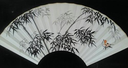 这两天客户定制的扇面画～写意花鸟竹子和