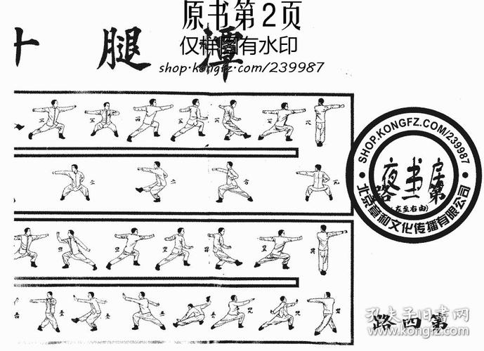 潭腿十二路全图一幅-(复印本)_上海精武体育会_孔夫子