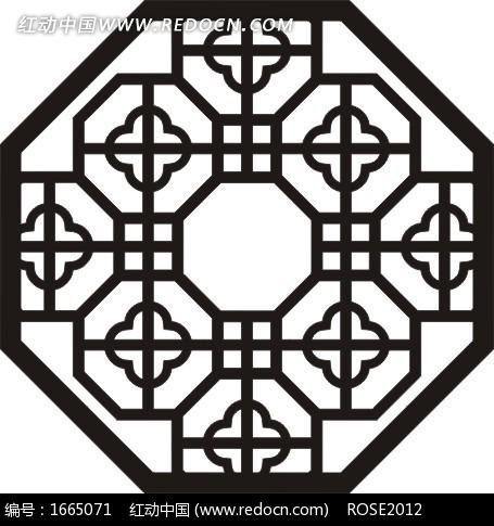 矢量古典镂空窗花素材eps免费下载_红动中国