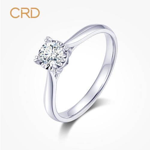 crd克徕帝18k金钻石戒指婚戒新款单钻四爪戒指钻戒正品g0890 钻石女戒