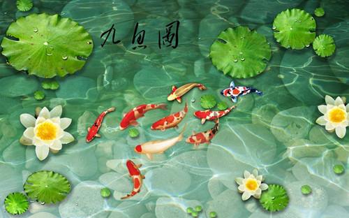 九鱼荷花图虽美,但没有选对,不仅犯了风水,还拉低了品味.