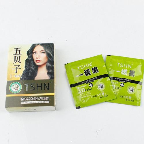 昱采堂五贝子一抹黑染发剂 一梳黑发不沾头皮天然植物