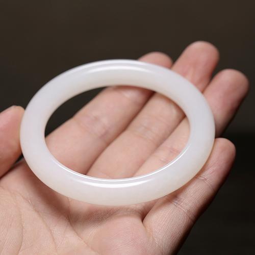 昌泰祥新疆和田玉手镯羊脂白玉山料女款玉镯内径57mm羊脂玉