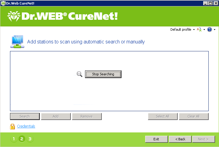 the administrative console scans the network for