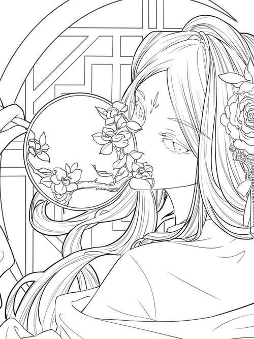 倾城唯美古风q萌人物线描技法涂色集9787121347320
