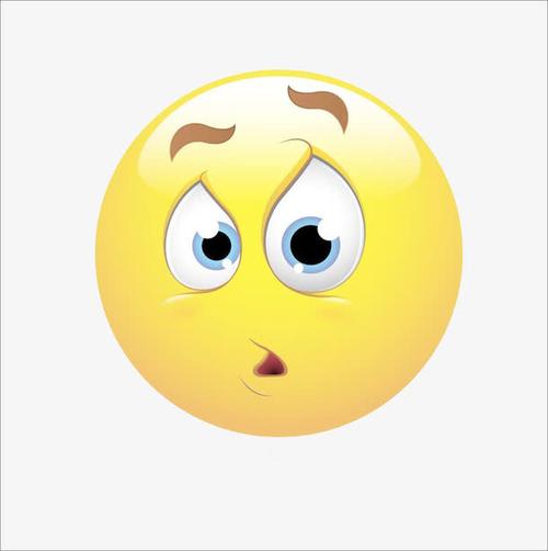 黄色小圆惊讶表情素材