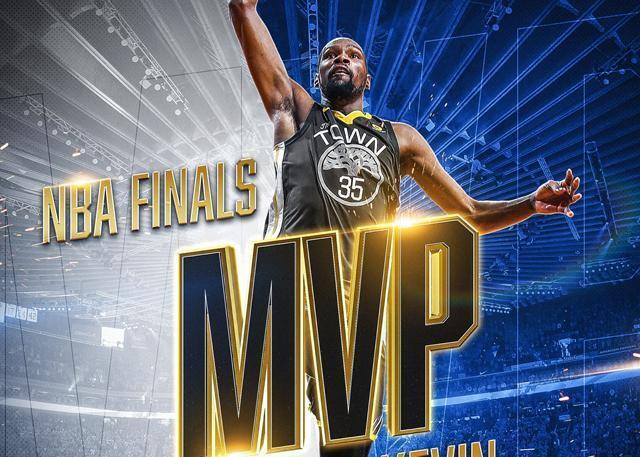 比肩乔丹科比詹皇!杜兰特蝉联fmvp!nba历史第六人!