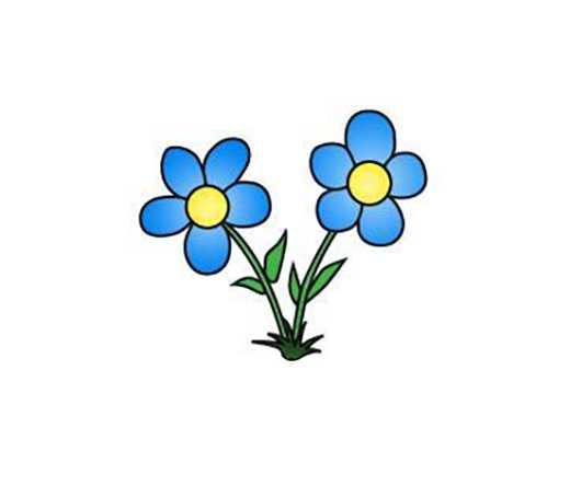 五瓣花彩色简笔画