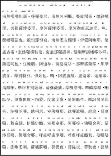 大悲咒【弘化社版的繁体84句注音完整版】