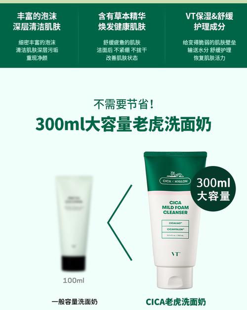 韩国官方正品范特vt老虎洗面奶巨无霸控油洁面泡深层清洁男女温和