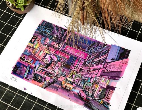 作者:@赵航马克笔超酷的风景画!