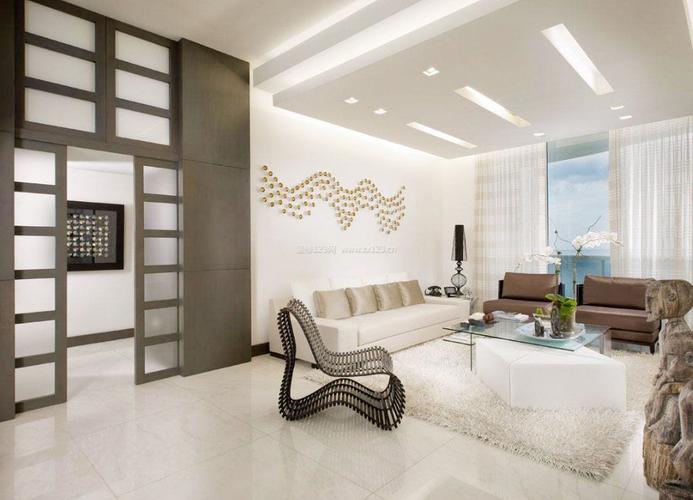 现代家装客厅隔断玻璃移动门装修效果图