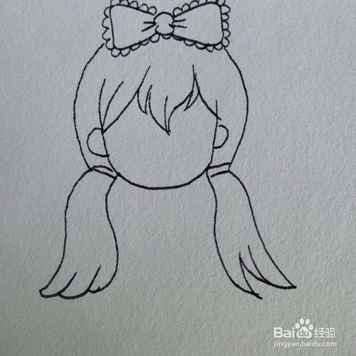 怎么画一个穿着水手服的卡哇伊小女孩简笔画?