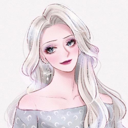迪士尼公主系列艾莎手绘 动漫 女头 闺蜜头像 团头 可爱画师～venven