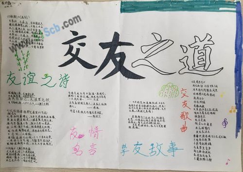 交友之道手抄报图片,内容