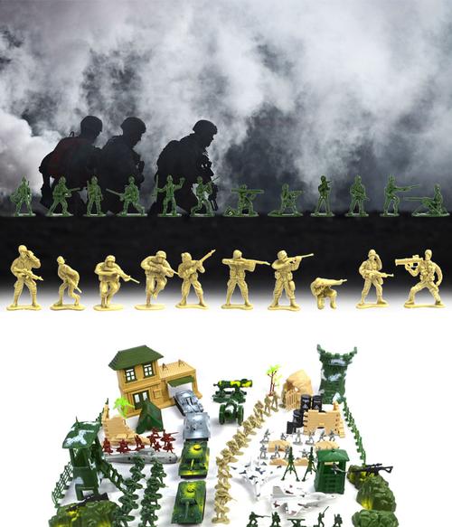兵人300个配件军事套装兵团士兵打仗小兵玩具兵人专区