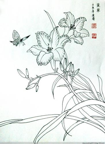 简笔画白描画