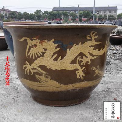 厂家直销 十尺堆龙花盆大号龙缸大花盆 饭店宾馆商城超市厂家批发