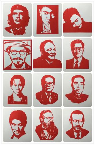 红刀明星名人伟人小型肖像剪纸精致做工 群星阵容不断