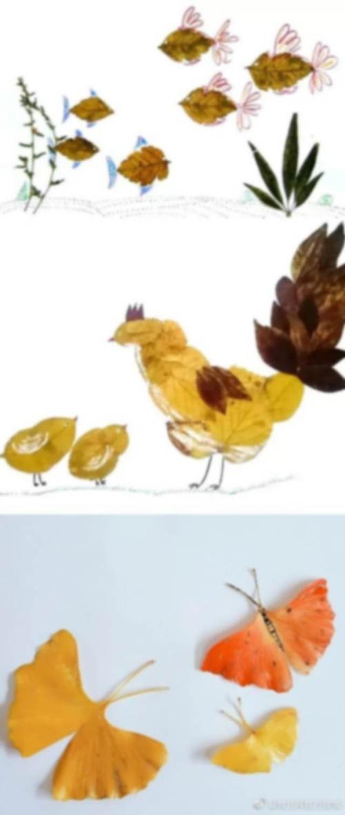分享一波趣味树叶画,有孩子的赶紧收藏