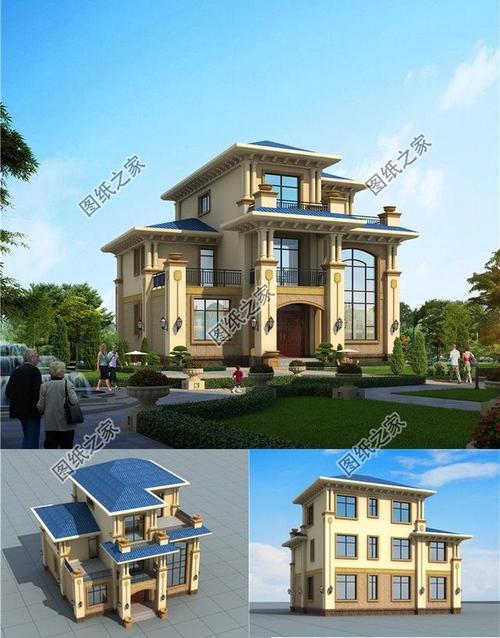 农村别墅图片二层半楼房设计图别墅实用大气自建绝对没问题