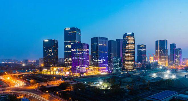 丰台丽泽金融商务区夜色景观亮起来