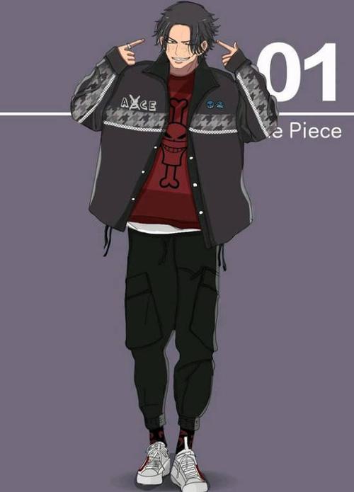 当路飞三兄弟穿上潮流时装后,艾斯太帅气,萨博让人看不出来