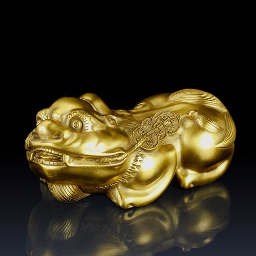 古叶家居专营店的优惠券大全—纯铜貔貅镇纸摆件招财.