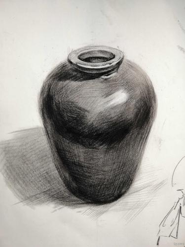 临摹罐子素描—美术基础入门临摹物体训练