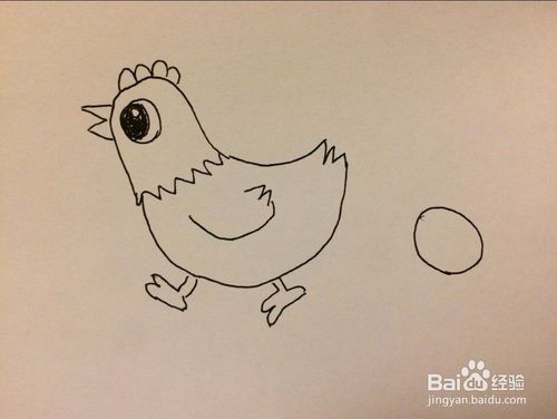 母鸡和小鸡简笔画画法