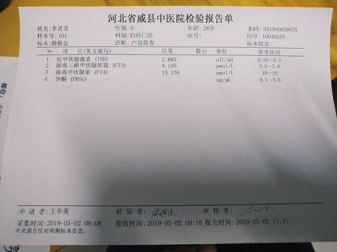 今天去查血,顺便查了甲功三项,第一项有点